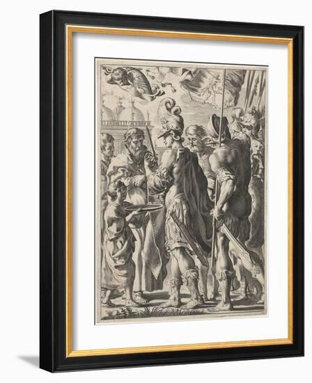 Alexander the Great Cutting the Gordian Knot, 17th Century-Theodor Matham-Framed Giclee Print