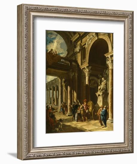 Alexander the Great Cutting the Gordian Knot, Ca. 1718-1719-Giovanni Paolo Panini-Framed Giclee Print