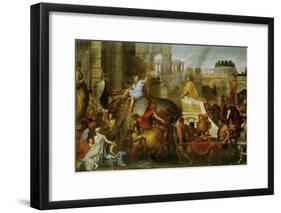 Alexander the Great Enters Babylon-Charles Le Brun-Framed Giclee Print