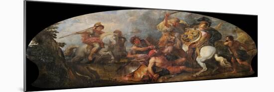 Alexander the Great Hunting Lions, Ca 1679-Charles de La Fosse-Mounted Giclee Print