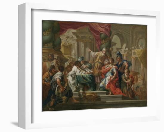 Alexander the Great in the Temple of Jerusalem-Sebastiano Conca-Framed Giclee Print