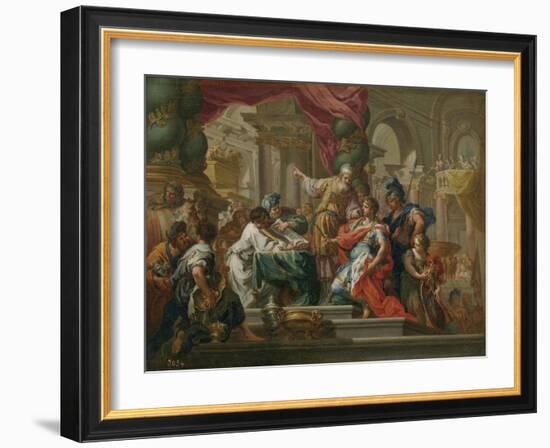 Alexander the Great in the Temple of Jerusalem-Sebastiano Conca-Framed Giclee Print