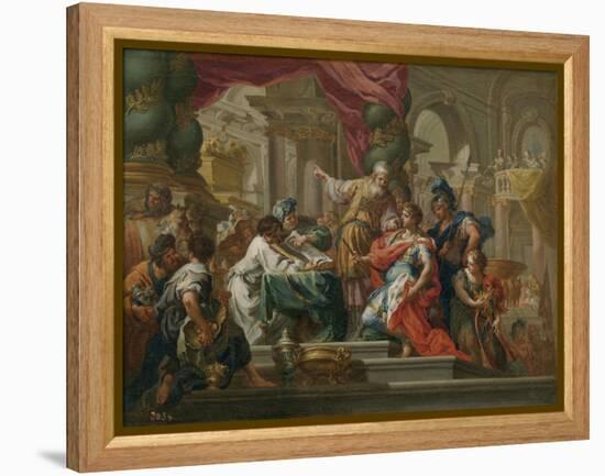 Alexander the Great in the Temple of Jerusalem-Sebastiano Conca-Framed Premier Image Canvas