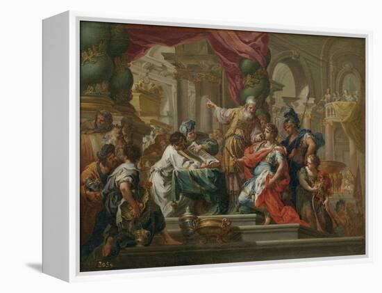 Alexander the Great in the Temple of Jerusalem-Sebastiano Conca-Framed Premier Image Canvas
