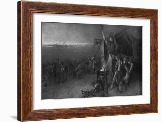 Alexander the Great on the Eve of Gaugamela-C. Castaigne-Framed Art Print