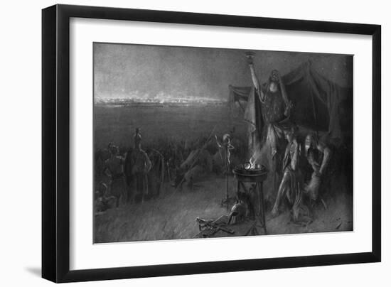 Alexander the Great on the Eve of Gaugamela-C. Castaigne-Framed Art Print