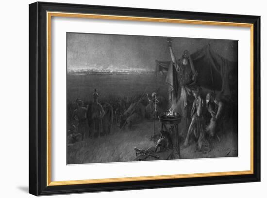 Alexander the Great on the Eve of Gaugamela-C. Castaigne-Framed Art Print