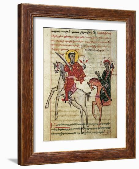 Alexander the Great Riding Bucephalus, Miniature from the History of Alexander the Great-null-Framed Giclee Print