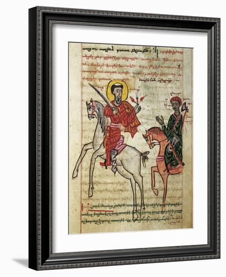 Alexander the Great Riding Bucephalus, Miniature from the History of Alexander the Great-null-Framed Giclee Print