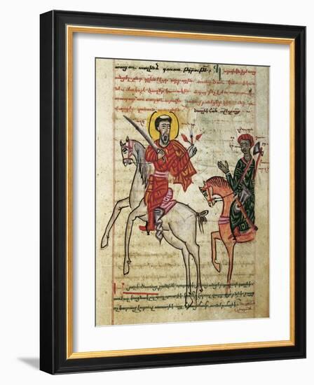 Alexander the Great Riding Bucephalus, Miniature from the History of Alexander the Great-null-Framed Giclee Print