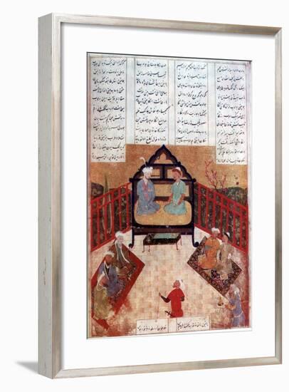 Alexander the Great Talking to Wise Men and Scholars, 4th Century Bc-null-Framed Giclee Print