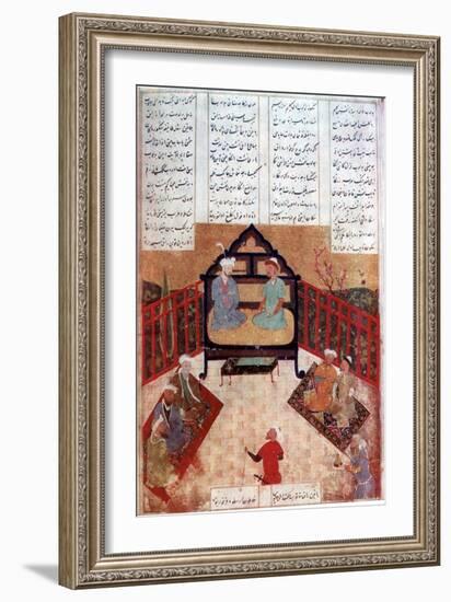 Alexander the Great Talking to Wise Men and Scholars, 4th Century Bc-null-Framed Giclee Print