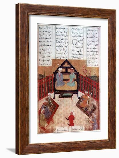 Alexander the Great Talking to Wise Men and Scholars, 4th Century Bc-null-Framed Giclee Print