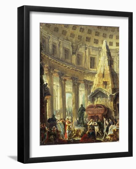 Alexander the Great Visiting the Tomb of Achilles, 1755-60-Hubert Robert-Framed Giclee Print