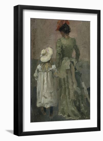 Alexandra Thaulow with Ingrid, 1895 oil on board-Fritz Thaulow-Framed Giclee Print
