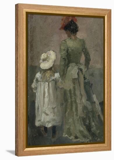 Alexandra Thaulow with Ingrid, 1895 oil on board-Fritz Thaulow-Framed Premier Image Canvas