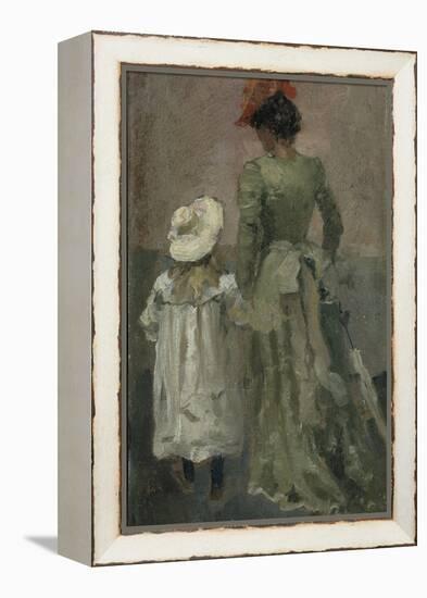 Alexandra Thaulow with Ingrid, 1895 oil on board-Fritz Thaulow-Framed Premier Image Canvas