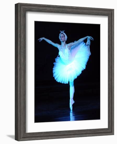 Alexandra Timofeyeva Performs in Tchaikovsky's "Swan Lake" in Moscow's Grand Kremlin Palace, 2012-null-Framed Photographic Print