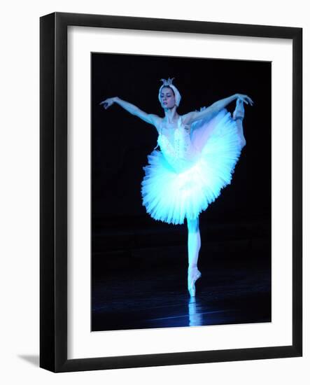 Alexandra Timofeyeva Performs in Tchaikovsky's "Swan Lake" in Moscow's Grand Kremlin Palace, 2012-null-Framed Photographic Print