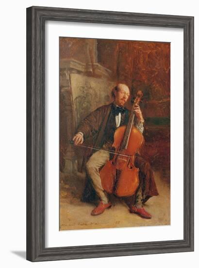 Alexandre Batta, the Cellist, 1855-Jean-Louis Ernest Meissonier-Framed Giclee Print