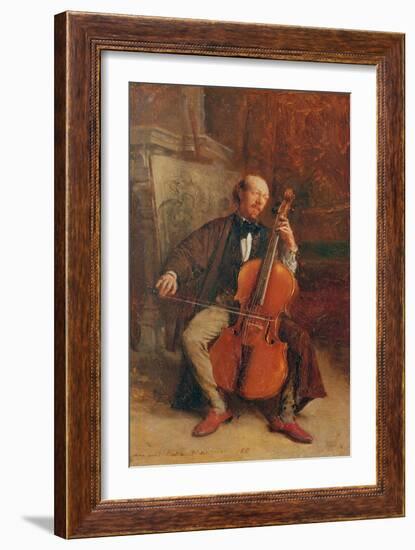 Alexandre Batta, the Cellist, 1855-Jean-Louis Ernest Meissonier-Framed Giclee Print