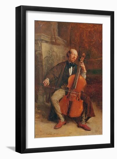 Alexandre Batta, the Cellist, 1855-Jean-Louis Ernest Meissonier-Framed Giclee Print