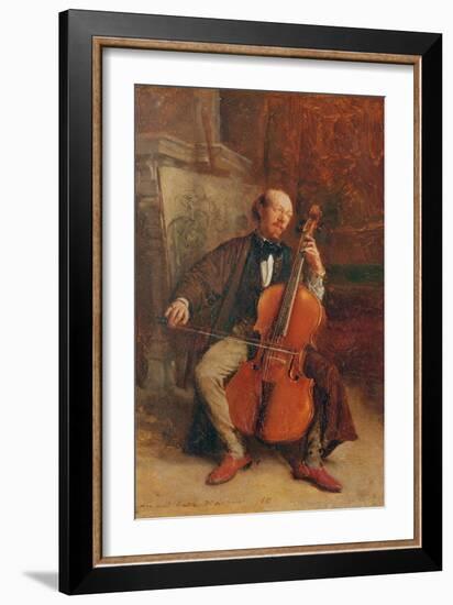 Alexandre Batta, the Cellist, 1855-Jean-Louis Ernest Meissonier-Framed Giclee Print