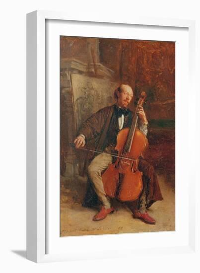 Alexandre Batta, the Cellist, 1855-Jean-Louis Ernest Meissonier-Framed Giclee Print