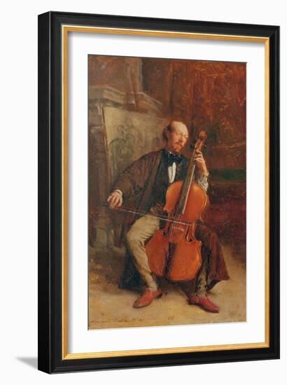 Alexandre Batta, the Cellist, 1855-Jean-Louis Ernest Meissonier-Framed Giclee Print