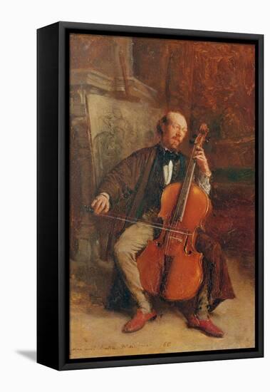 Alexandre Batta, the Cellist, 1855-Jean-Louis Ernest Meissonier-Framed Premier Image Canvas