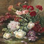 A Still Life of Pink and Yellow Roses-Alexandre Debrus-Premier Image Canvas