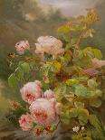 A Still Life of Pink and Yellow Roses-Alexandre Debrus-Framed Giclee Print