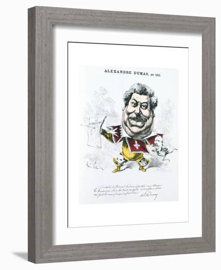 Alexandre Dumas the Elder, French Novelist and Playwright, C1860-1885-Andre Gill-Framed Giclee Print