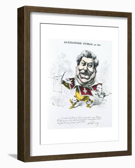 Alexandre Dumas the Elder, French Novelist and Playwright, C1860-1885-Andre Gill-Framed Giclee Print