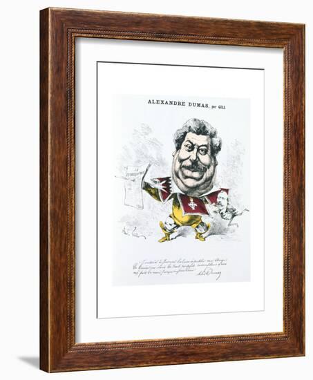 Alexandre Dumas the Elder, French Novelist and Playwright, C1860-1885-Andre Gill-Framed Giclee Print