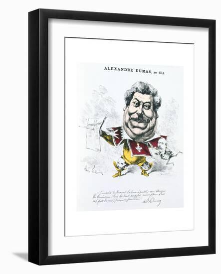 Alexandre Dumas the Elder, French Novelist and Playwright, C1860-1885-Andre Gill-Framed Giclee Print