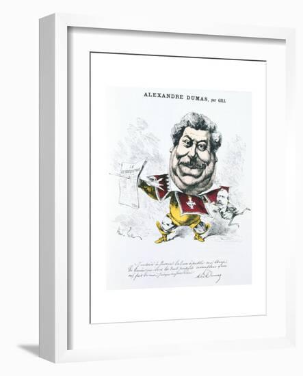 Alexandre Dumas the Elder, French Novelist and Playwright, C1860-1885-Andre Gill-Framed Giclee Print