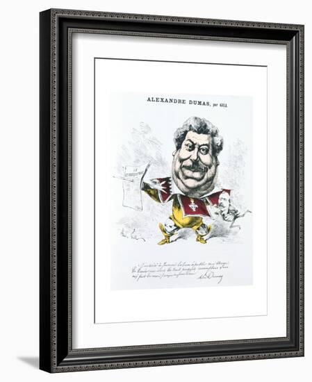 Alexandre Dumas the Elder, French Novelist and Playwright, C1860-1885-Andre Gill-Framed Giclee Print