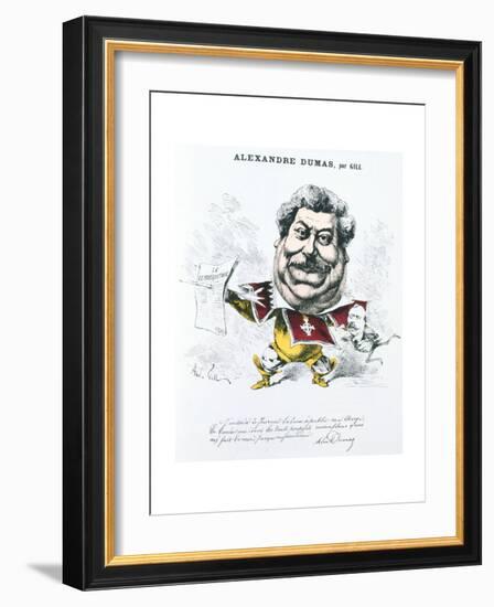 Alexandre Dumas the Elder, French Novelist and Playwright, C1860-1885-Andre Gill-Framed Giclee Print