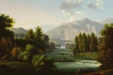 Mountainous Landscape (Oil on Canvas)-Alexandre Hyacinthe Dunouy-Framed Giclee Print