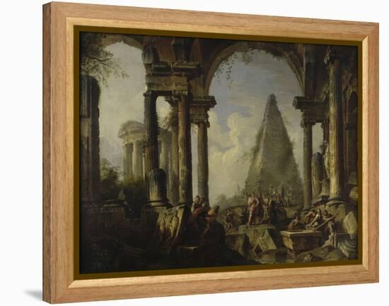 Alexandre le Grand devant le tombeau d'Achille-Giovanni Paolo Pannini-Framed Premier Image Canvas