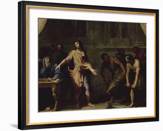 Alexandre le Grand faisant porter à Aristote divers animaux étrangers afin qu'il écrive son "-Jean-Baptiste de Champaigne-Framed Giclee Print