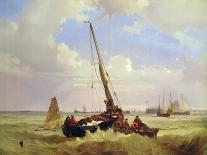 Fishing vessels off Calais, 19th century-Alexandre T. Francia-Premier Image Canvas