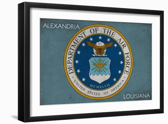 Alexandria, Louisiana - Department of the Air Force - Military - Insignia-Lantern Press-Framed Art Print