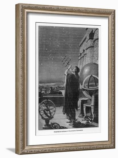 Alexandria Observatory: an Astronomer Using a Pre- Telescopic Sighting Instrument-George Billerger-Framed Art Print