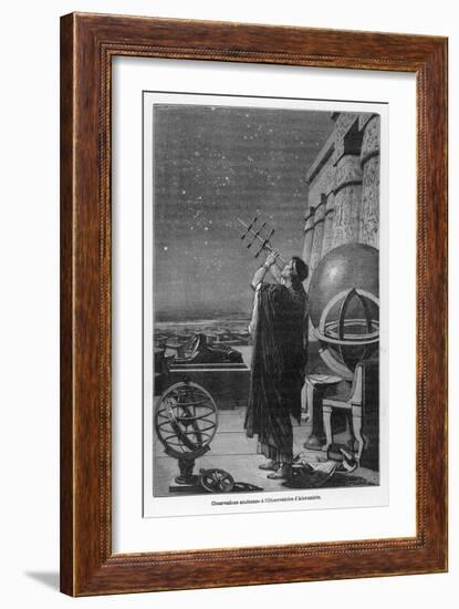 Alexandria Observatory: an Astronomer Using a Pre- Telescopic Sighting Instrument-George Billerger-Framed Art Print