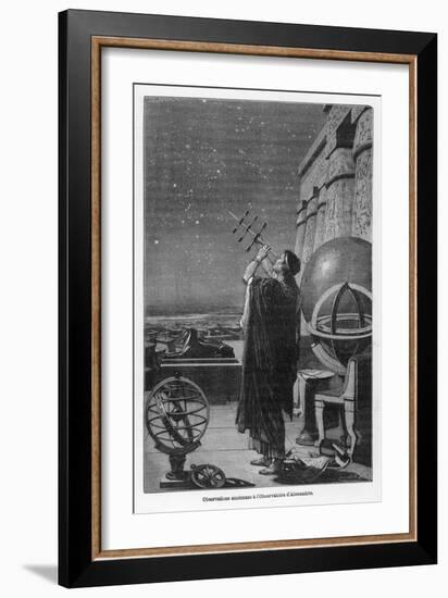 Alexandria Observatory: an Astronomer Using a Pre- Telescopic Sighting Instrument-George Billerger-Framed Art Print