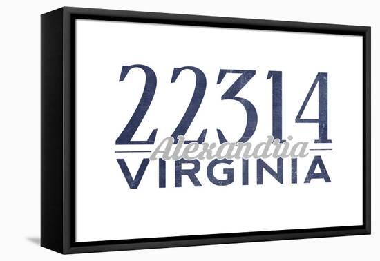 Alexandria, Virginia - 22314 Zip Code (Blue)-Lantern Press-Framed Stretched Canvas