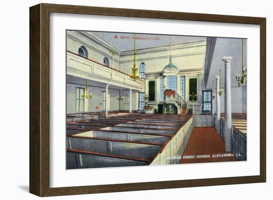Alexandria, Virginia, Interior View of Christ Church, George Washington's Church-Lantern Press-Framed Art Print