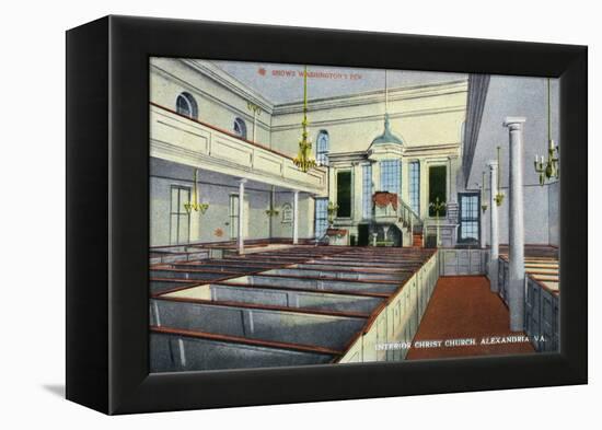 Alexandria, Virginia, Interior View of Christ Church, George Washington's Church-Lantern Press-Framed Stretched Canvas